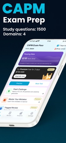 PMI CAPM Prep 2026: Exam Pass iPhone screenshot