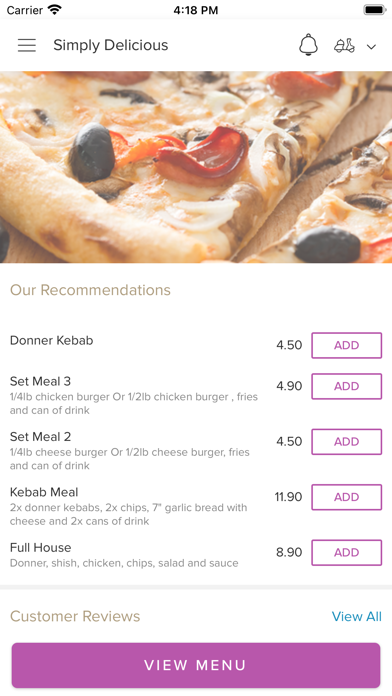 Simply Delicious-Northenden. Screenshot