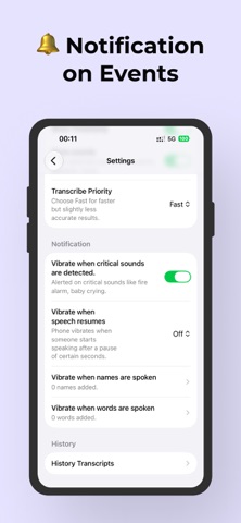 Live Transcribe & Notification iPhone screenshot