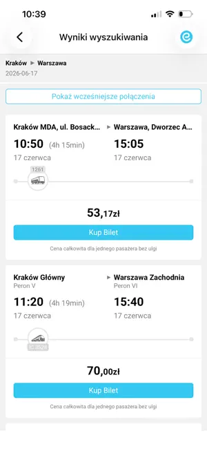 e-podróżnik: bilety i rozkłady iPhone screenshot 2