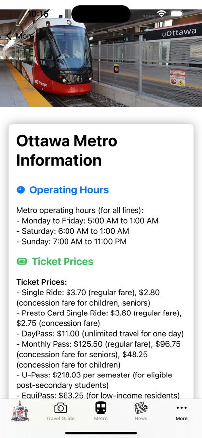 Ottawa Guide and Subway map