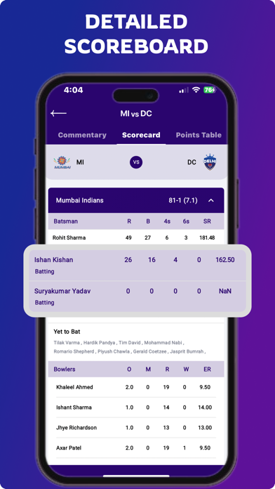 CricZone - Live Cricket Score Screenshot