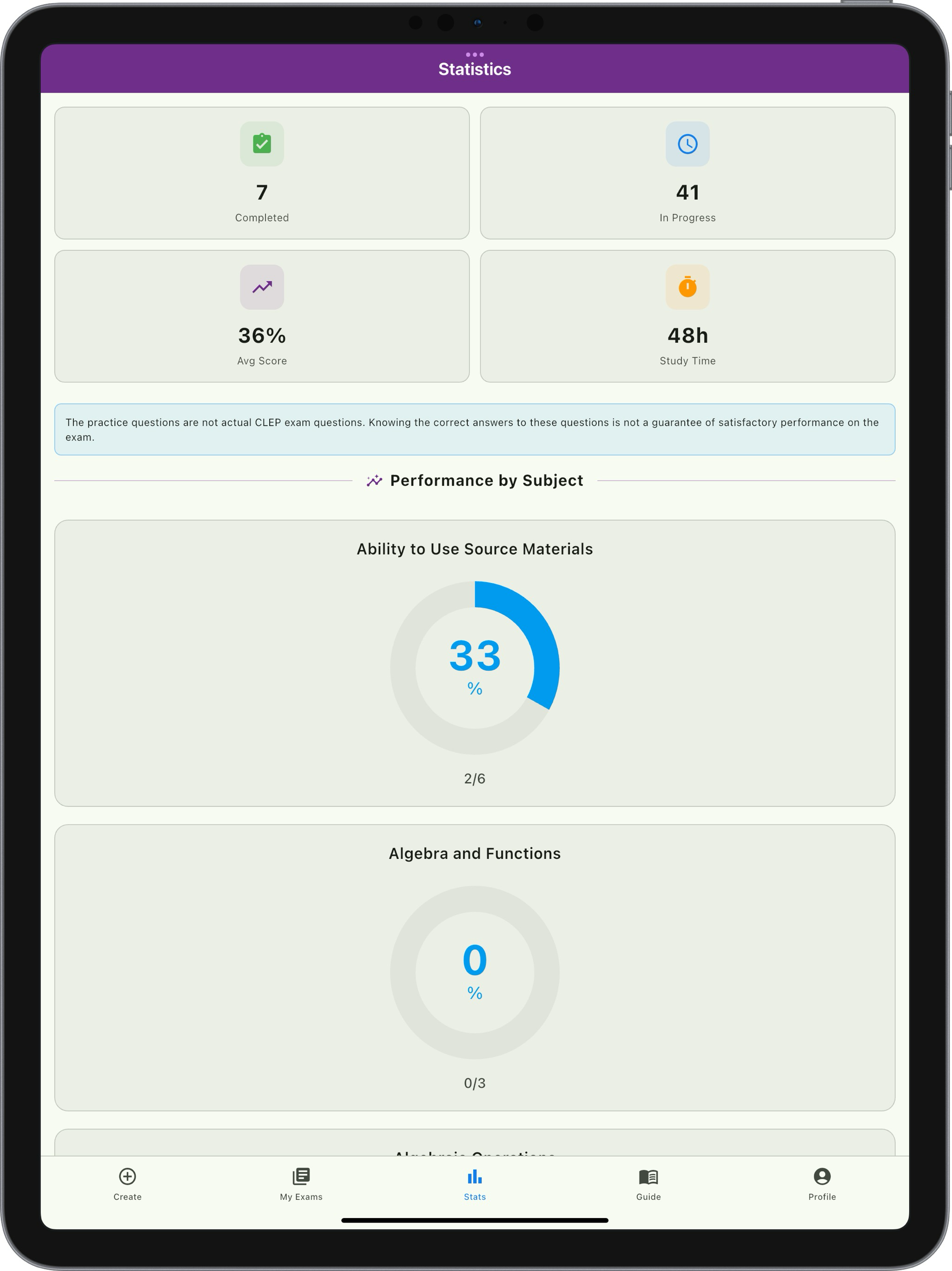 Official CLEP Exam Guide App