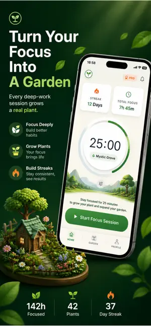 Focus Garden: Pomodoro Timer screenshot 1