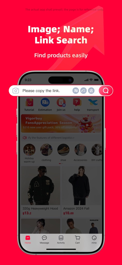 Vigorbuy: China’s Best, Yours - This tool simplifies discovery with an integrated search bar that supports both image search and direct link input for precise results.
