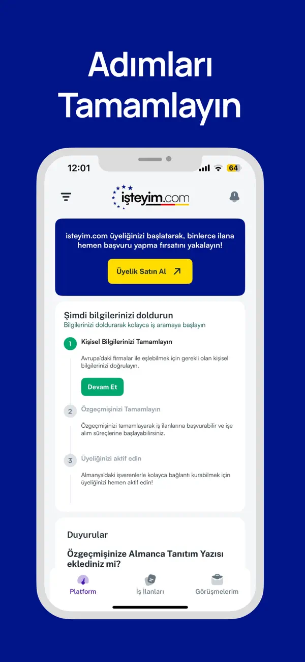 Screenshot #2 pour İşteyim.com Almanya’da iş
