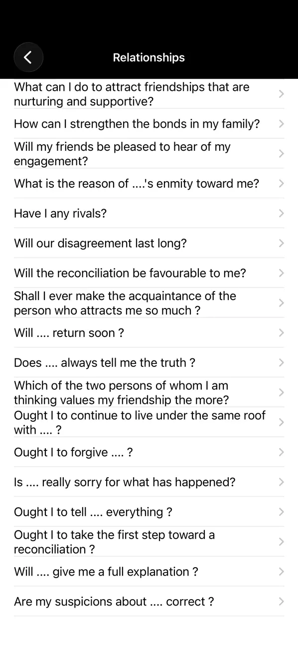 White Magic Fortune Teller iOS app screenshot showing feature 4