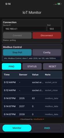 Intellisolar IoTMonitor screenshot
