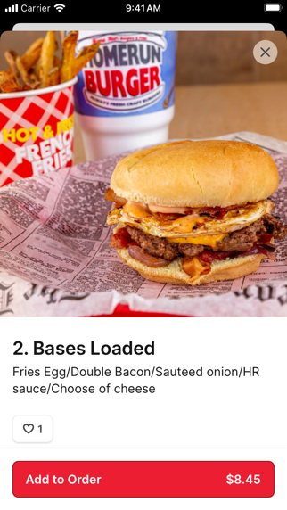 Home Run Burgers iPhone screenshot 4 - Food & Drink app