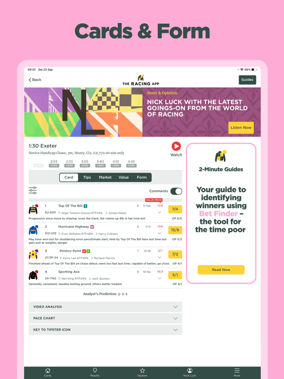 The Racing App iPad screenshot 5 - Sports app