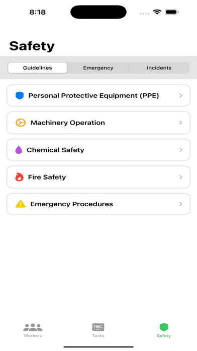 Industrial Worker Directory Screenshot