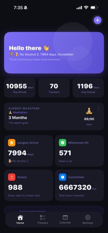 Resetlio: Habit Streak Tracker iPhone screenshot