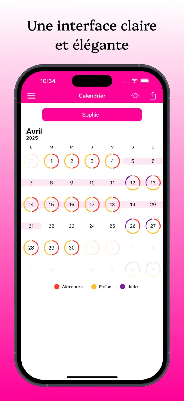 Screenshot #1 pour KidCal: Calendrier des parents
