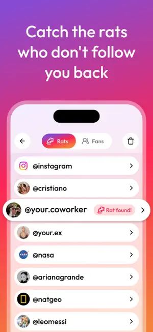 RatFinder - Unfollow Tracker screenshot 2