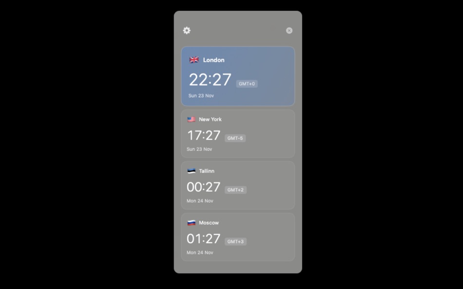 #1. TimeZoneMenuClock (macOS) 由: Steven Green