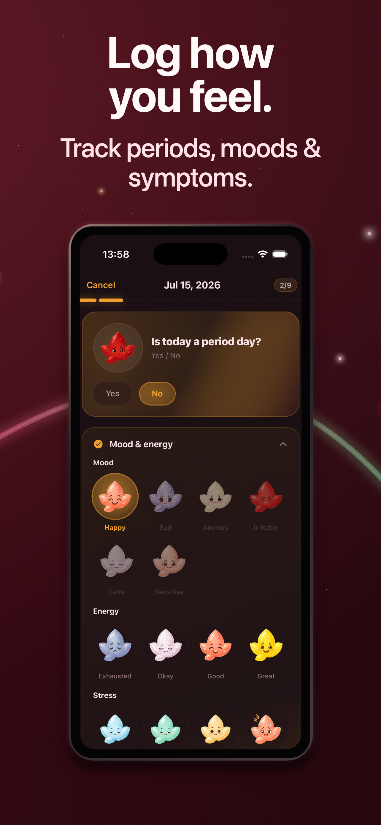 Period & Food Tracker: Petaly screenshot 2