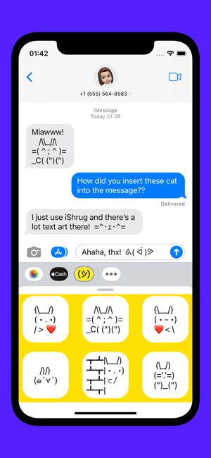 ‎iShrug: Kaomoji and ASCII Art Screenshot