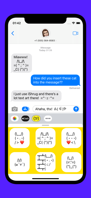 iShrug: Kaomoji and ASCII Art
