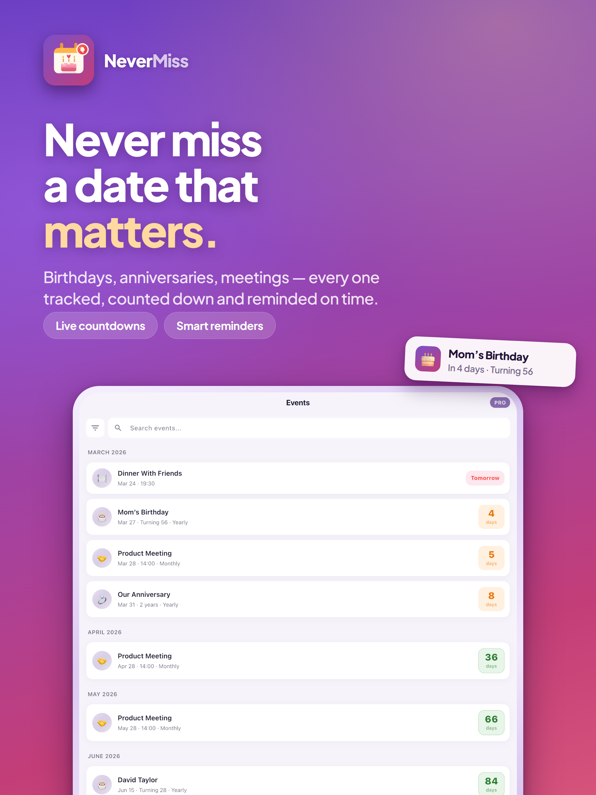 NeverMiss: Birthday Tracker screenshot 8