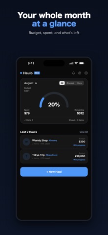 Haulo - Budget Shopping List iPhone screenshot
