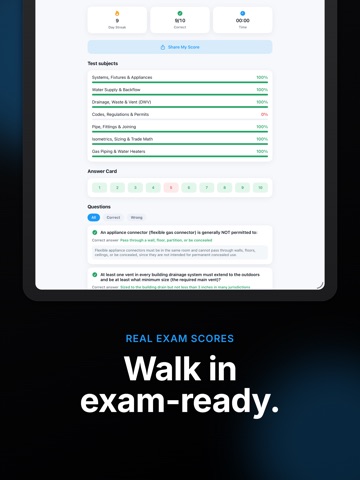 Plumber License Prep 2026 iPad screenshot