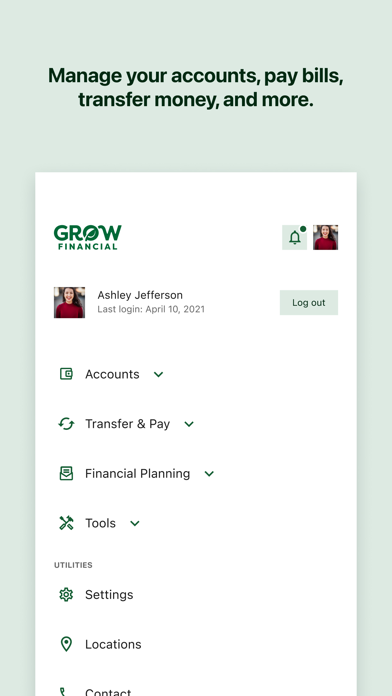Grow Mobile Banking iPhone screenshot 4 - Finance app