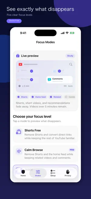 Shorts Free: YouTube Focus screenshot 1