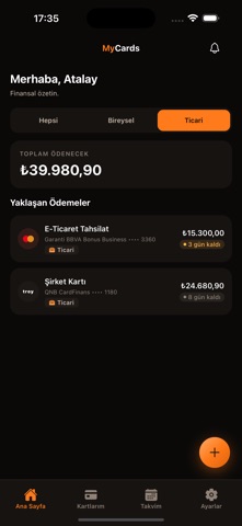 MyCards - Card Payment Tracker iPhone screenshot