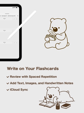 Kiokuma: Handwritten Flashcard iPad screenshot