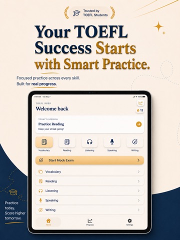 TOEFL Prep: iBT Practice 2026 iPad screenshot
