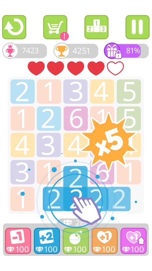 #3. Numbers chain reaction (iOS) 由: PLAYTOUCH