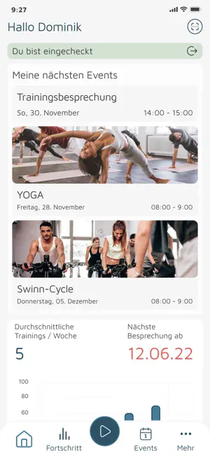 PIA fitness Member App screenshot 1