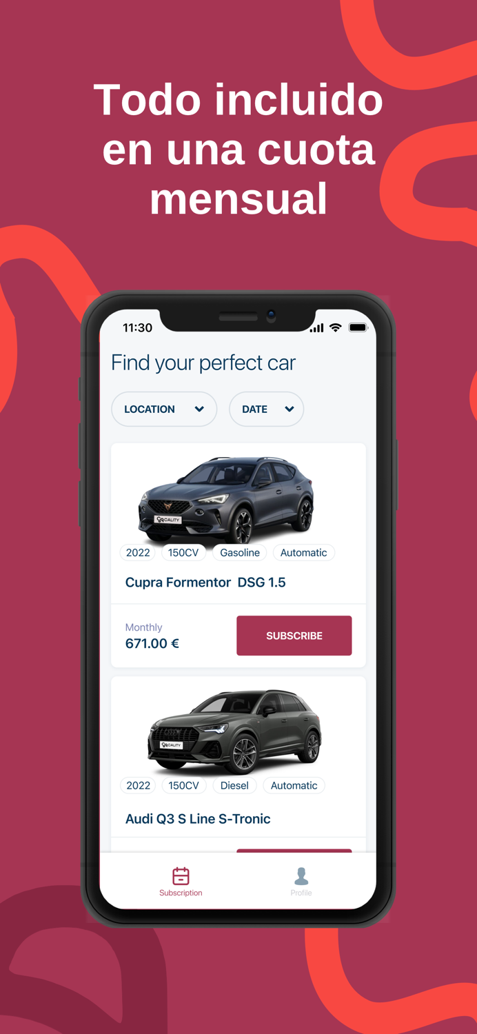 Cality - Suscripción Coches