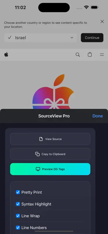 SourceView Pro - Web Inspector screenshot 1 of 10