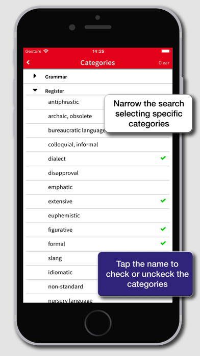 Hoepli English Dictionary Screenshot