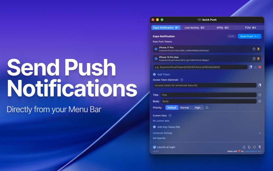 #1. QuickPush Tool (macOS) Von: Code with Beto