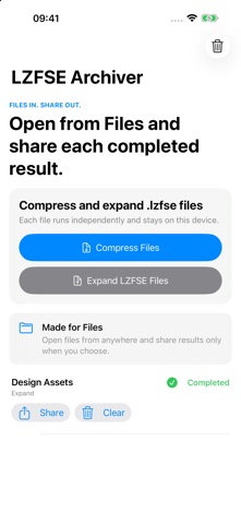 LZFSE Archiver iPhone screenshot