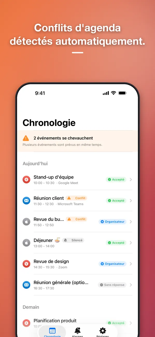 Screenshot #3 pour Auto Alarm: Réunions Acceptées