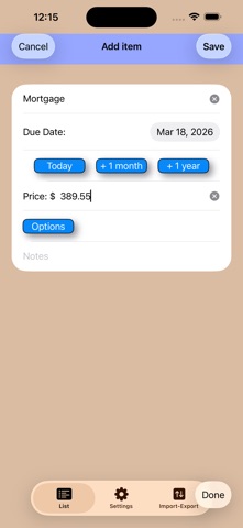 Bill & Task Manager Screenshot 2 of 6