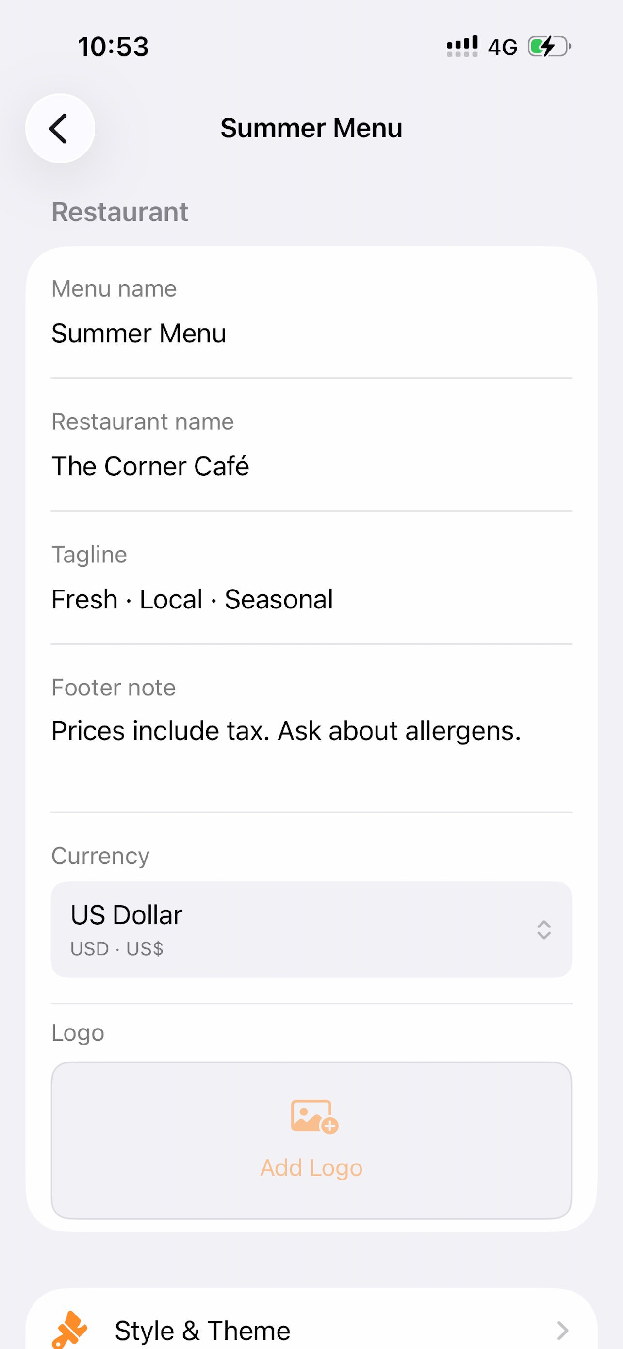 Offline Menu Maker screenshot 4