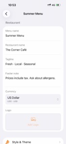 Offline Menu Maker screenshot