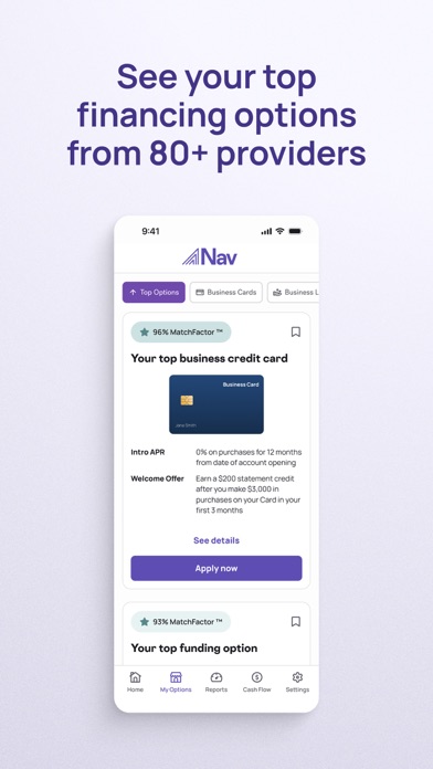 Nav Business Financial Health Screenshot