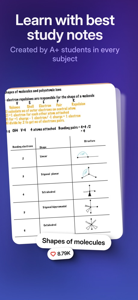 Knowunity: AI Study & Homework App Store screenshot 4, headline “Learn with best study notes”. Ranking claim.