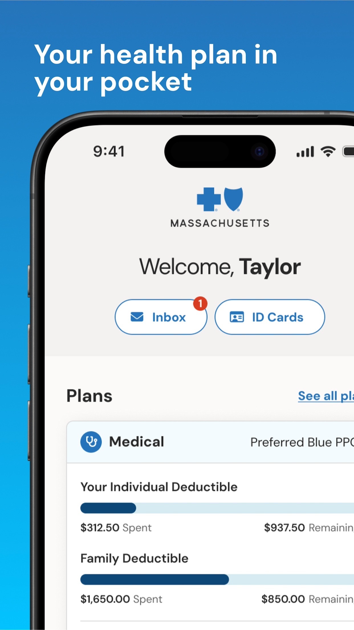 BCBSMA MyBlue Member App screenshot 1