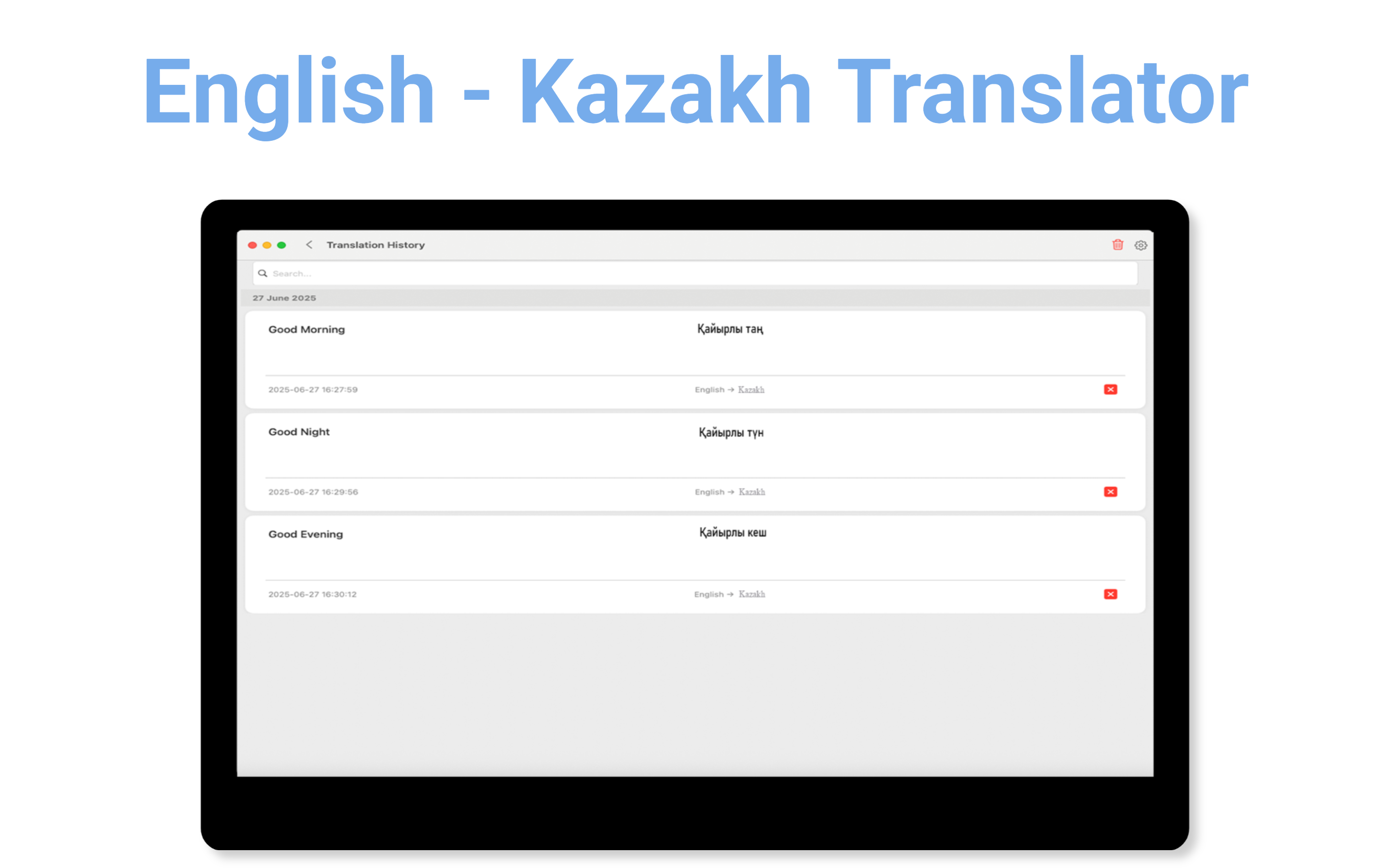 English - Kazakh Translator
