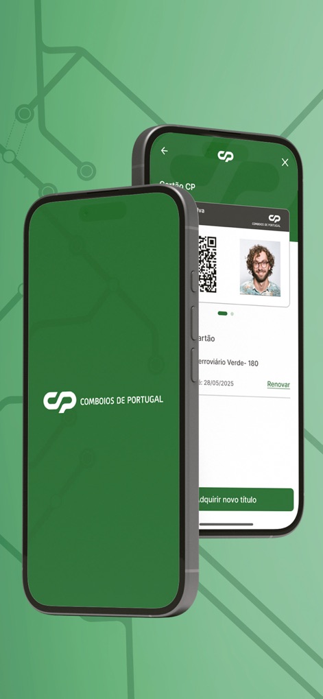 Comboios de Portugal - L'application met en avant la carte CP digitalisée et la photo d'identité, offrant une validation rapide et sécurisée aux utilisateurs.