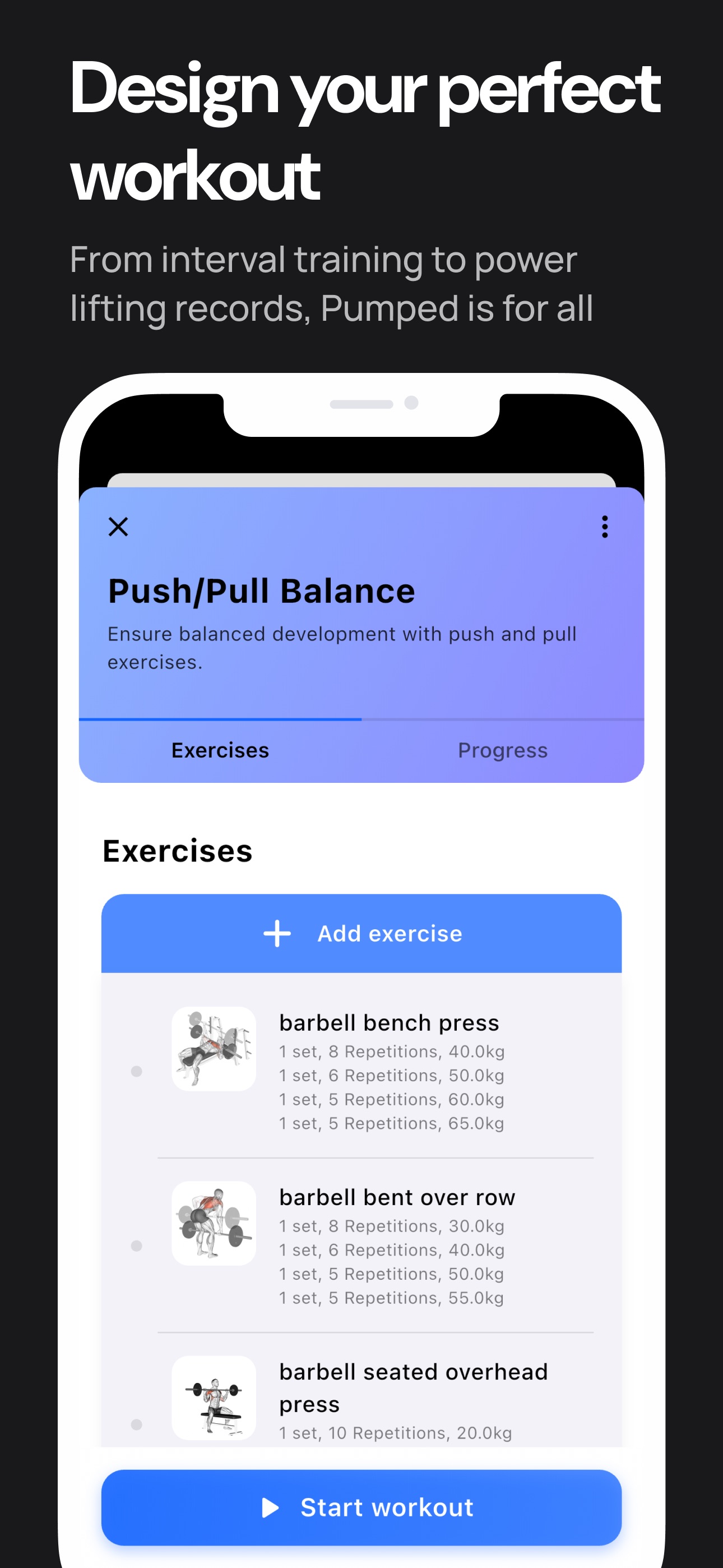 Screenshot 3 of Pumped Workout Tracker Gym Log