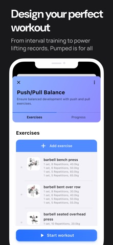Pumped Workout Tracker Gym Log Screenshot 3 of 6