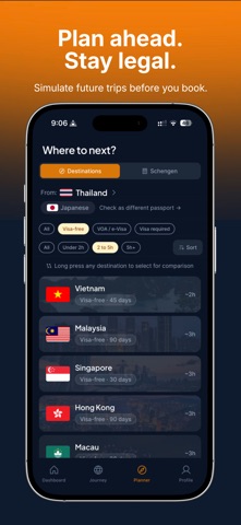 Visa Run: Nomad Travel Tracker Screenshot 3 of 5