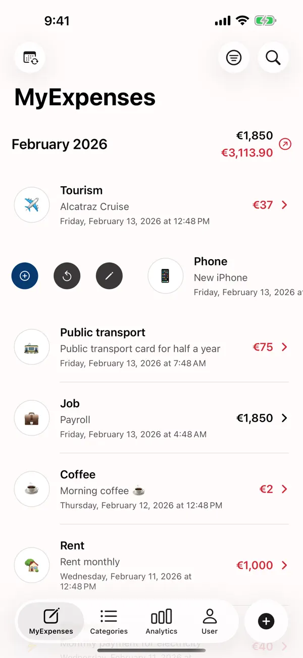 Screenshot #3 pour MyExpenses app